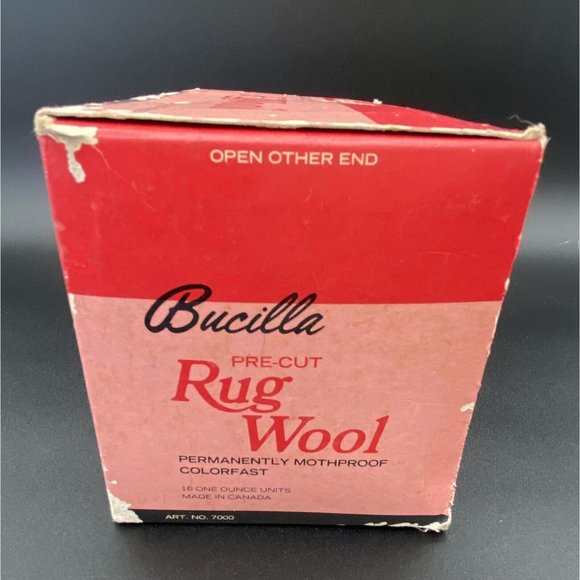 Vintage Bucilla 100% Pure Wool Pre Cut Latch Hook Rug Mothproof NOS Original Box - Picture 2 of 13